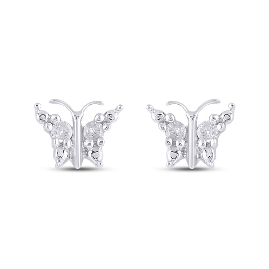 925 SS 0.02CT D- EARRINGS "BUTTERFLY"