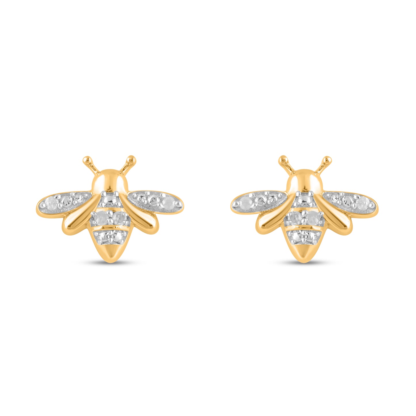 925 SS 0.03CT D- EARRINGS "BEES"