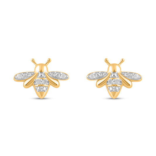 925 SS 0.03CT D- EARRINGS "BEES"