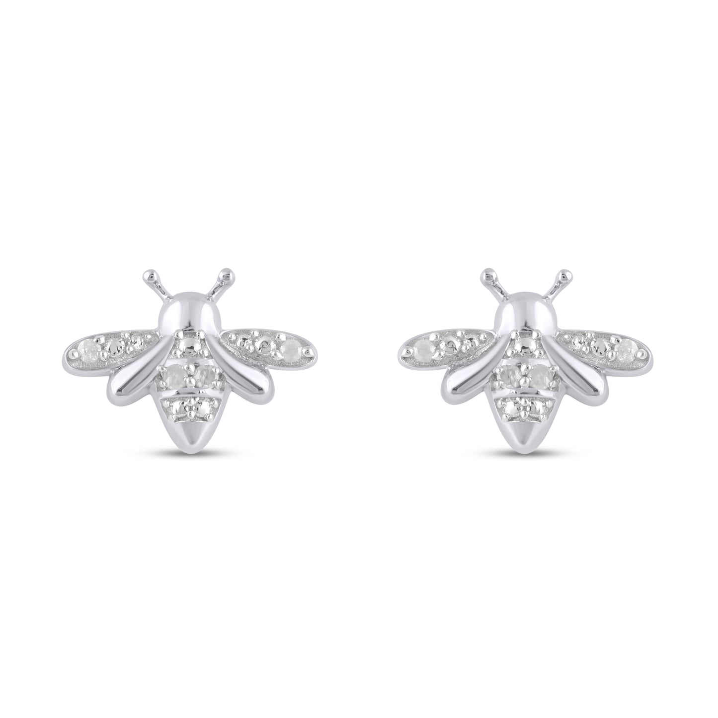 925 SS 0.03CT D- EARRINGS "BEES"