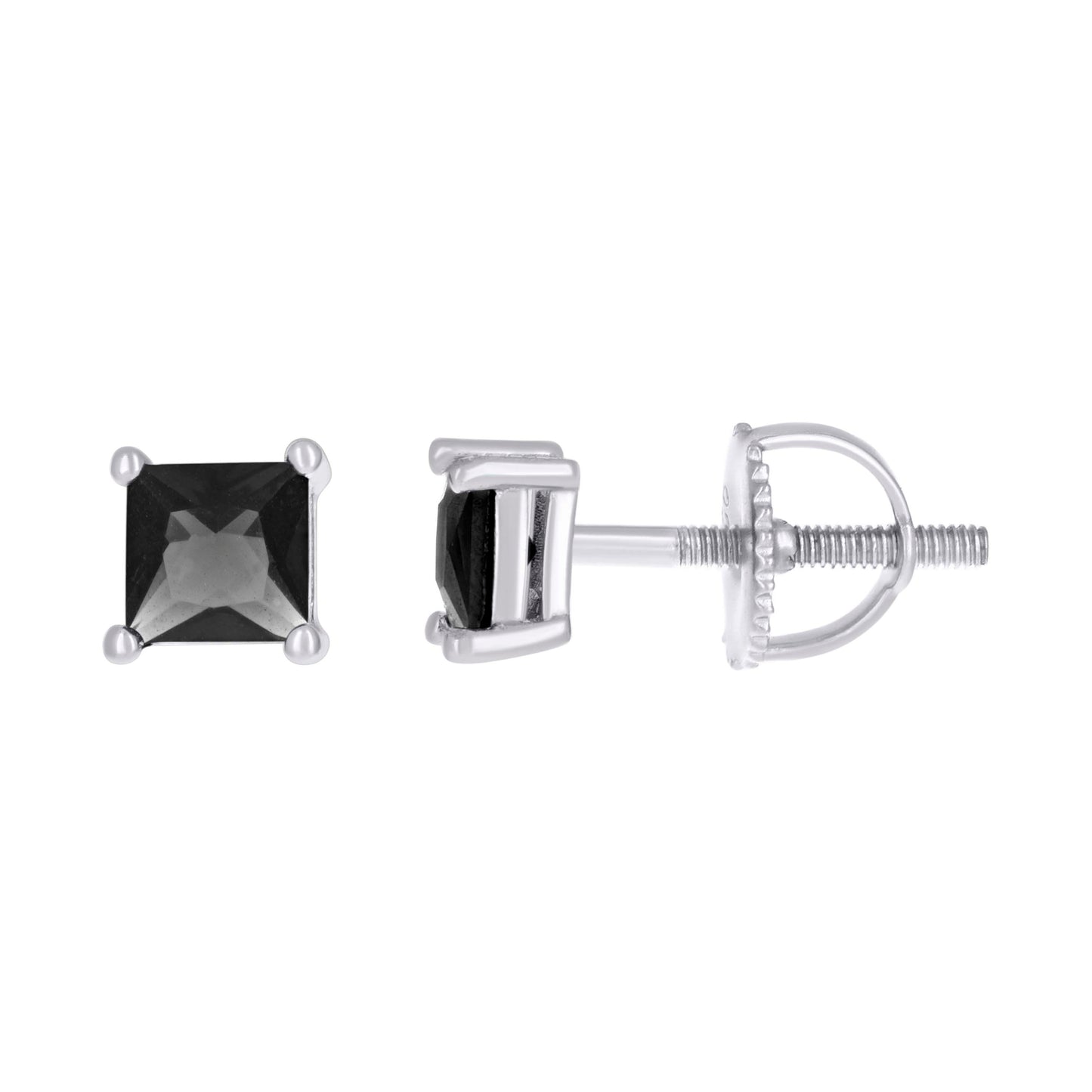 925 Sterling Silver Cz Earrings 4mm Screwback