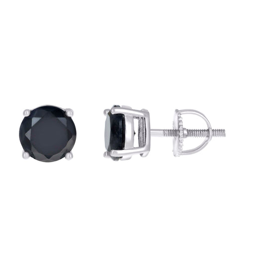 925 Sterling Silver Cz Earrings 6mm Screwback