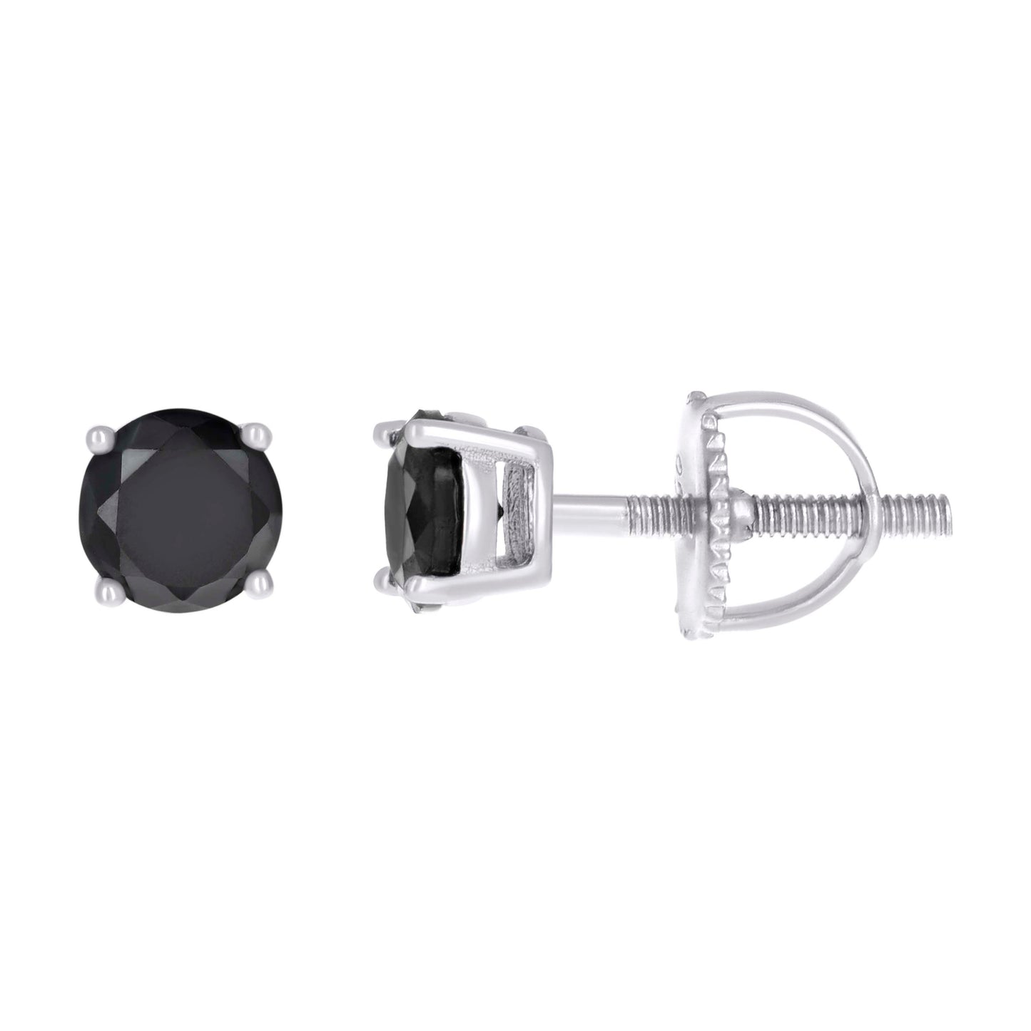 925 Sterling Silver Cz Earrings 4mm Screwback