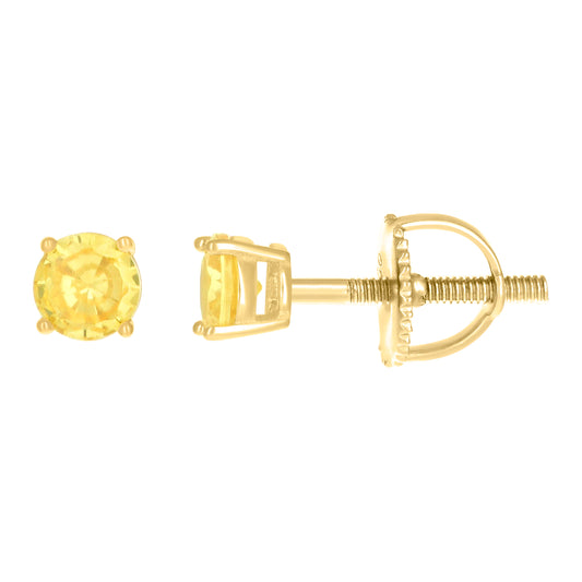 925 Sterling Silver Cz Earrings 4mm Screwback