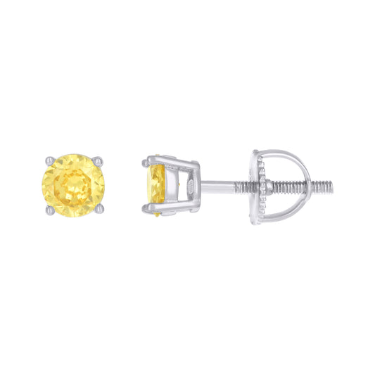 925 Sterling Silver Cz Earrings 5mm Screwback