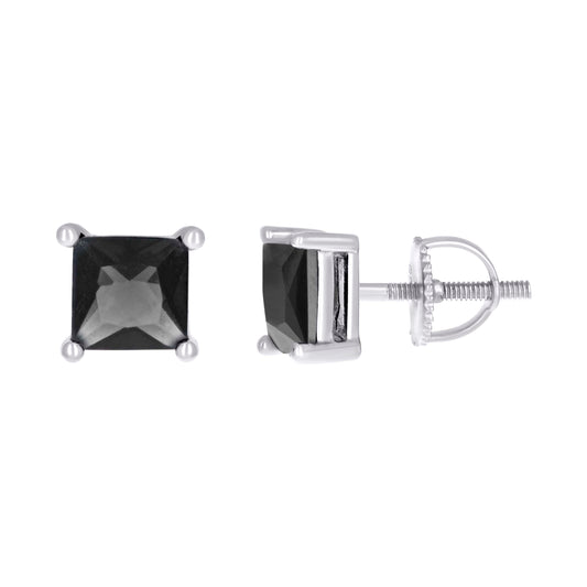 925 Sterling Silver Cz Earrings 5mm Screwback