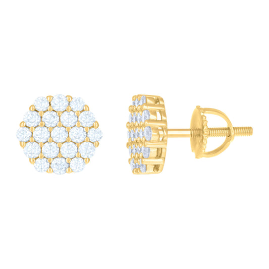 925 Sterling Silver 0.76Ctw Moissanite Earrings