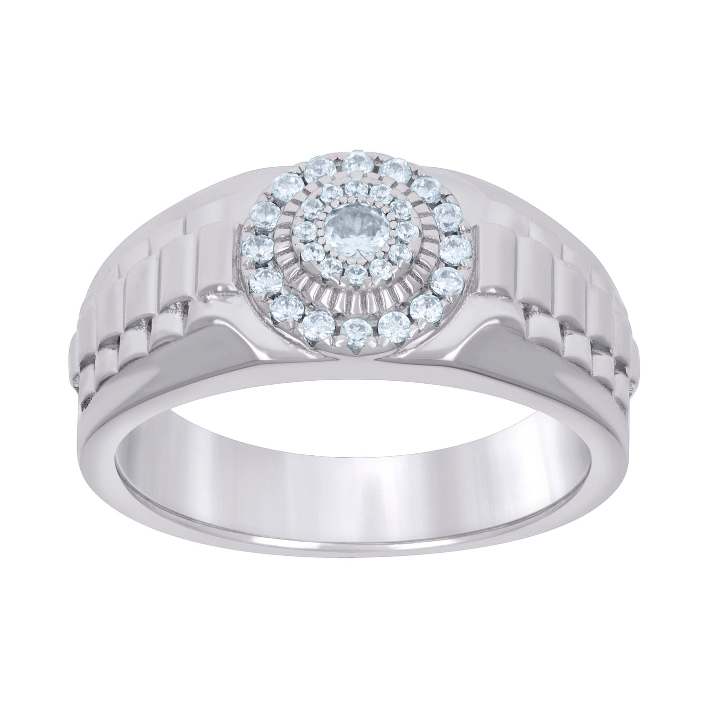 925 Sterling Silver Cz Ring S8