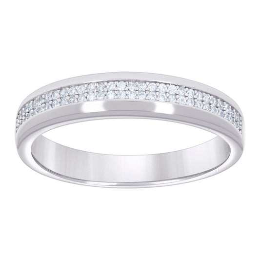 925 Sterling Silver Cz Ring Band S7