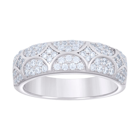 925 Sterling Silver Cz Ring Band S5