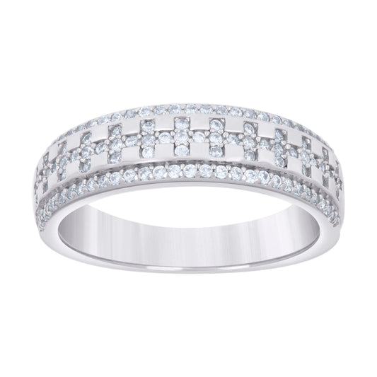 925 Sterling Silver Cz Ring Band S5