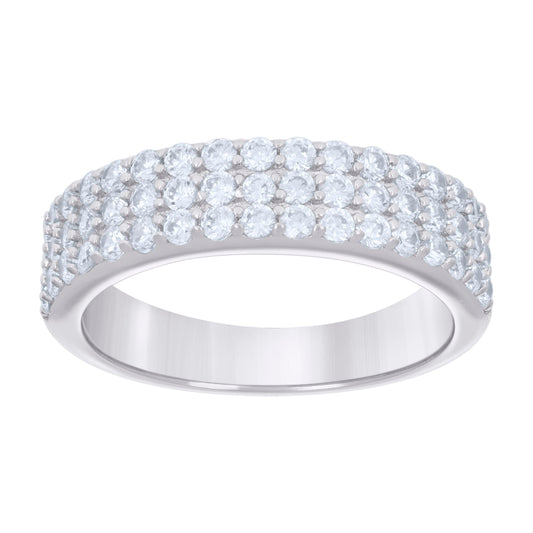 925 Sterling Silver Cz Ring Band S5