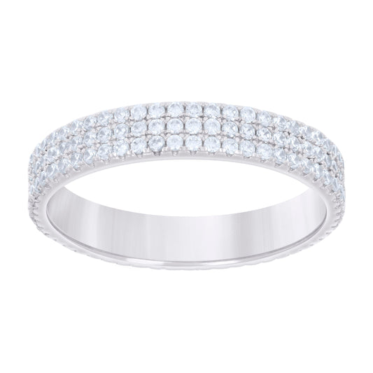 925 Sterling Silver Ring S6 Moissanite Ctw 1.05