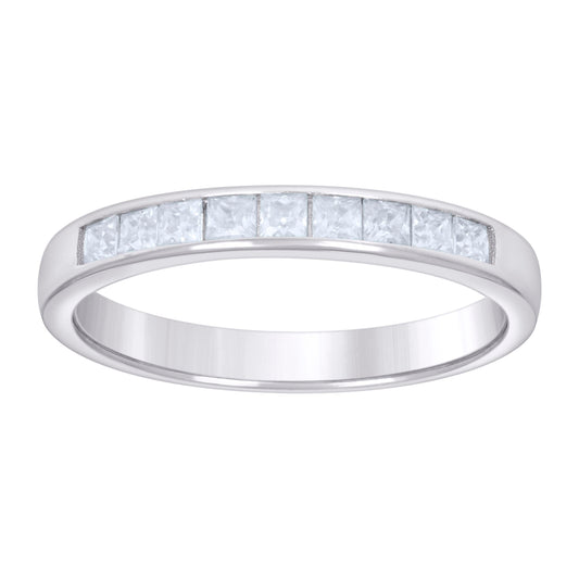 925 Sterling Silver 0.80Ctw Moissanite Ring S5