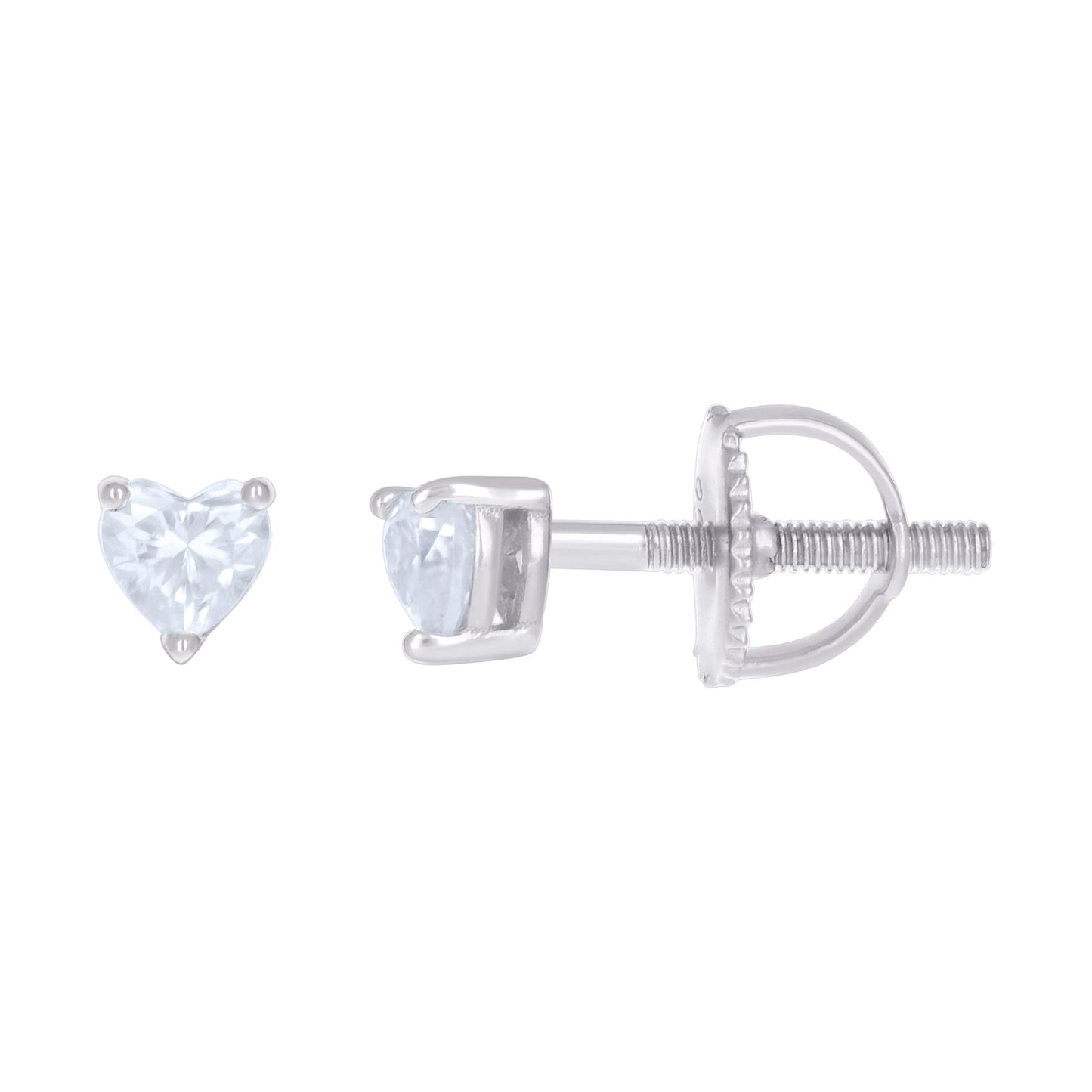 925 Sterling Silver Cz Earrings 3mm Screwback