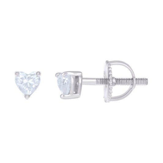925 Sterling Silver Cz Earrings 3mm Screwback