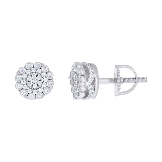 925 Sterling Silver Cz Earrings With Screwback