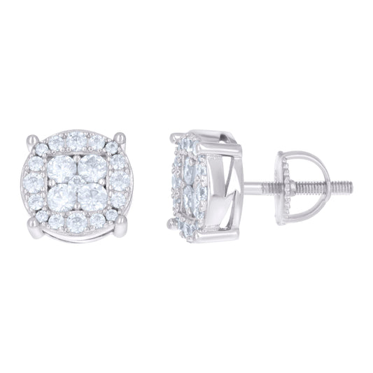 925 Sterling Silver Cz Earrings With Screwback