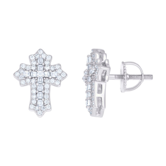 925 Sterling Silver Cz Earrings With Screwback