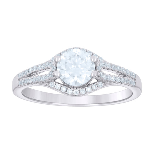 925 Sterling Silver Ring S6 Moissanite Ctw 1.106