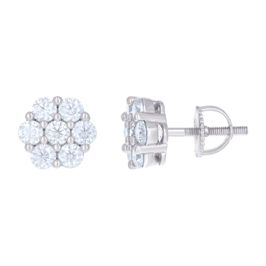 925 Sterling Silver 1.32Ctw Moissanite Earrings