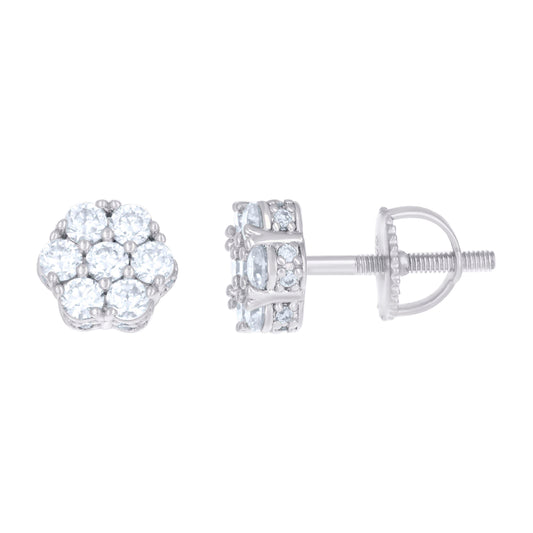 925 Sterling Silver Earring Moissanite Ctw 1.11
