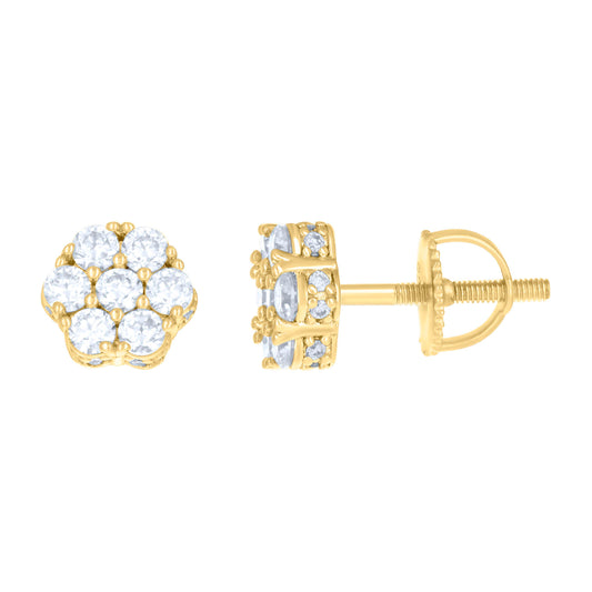 925 Sterling Silver Earring Moissanite Ctw 1.11