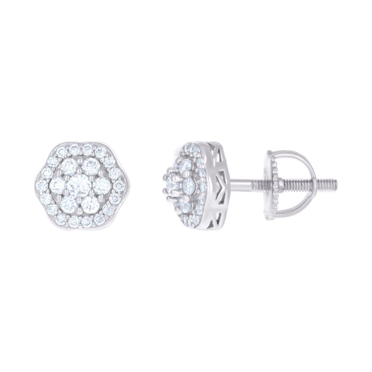 925 Sterling Silver 0.45Ctw Moissanite Earrings