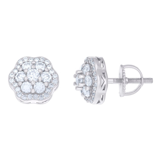 925 Sterling Silver 0.98Ctw Moissanite Earrings