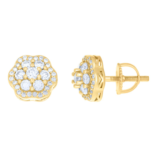 925 Sterling Silver 0.98Ctw Moissanite Earrings