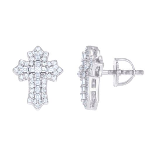 925 Sterling Silver Earring Moissanite Ctw R:0.42,