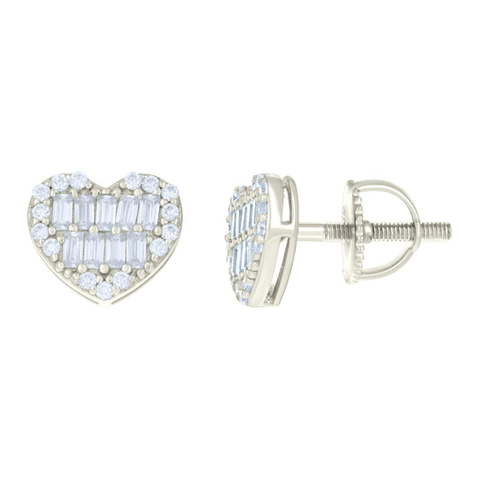 925 Sterling Silver Earrings Moissanite Ctw R:0.16