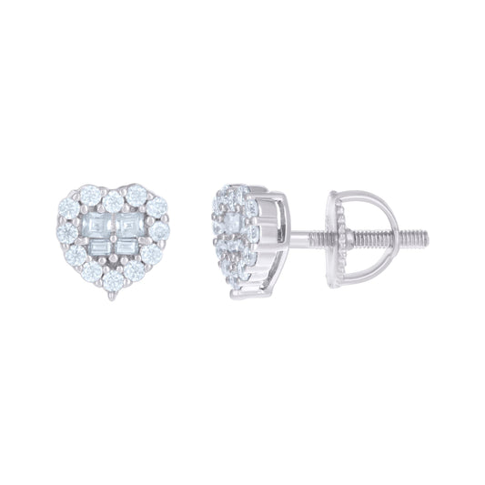 925 Sterling Silver Earrings Moissanite Ctw R:0.26