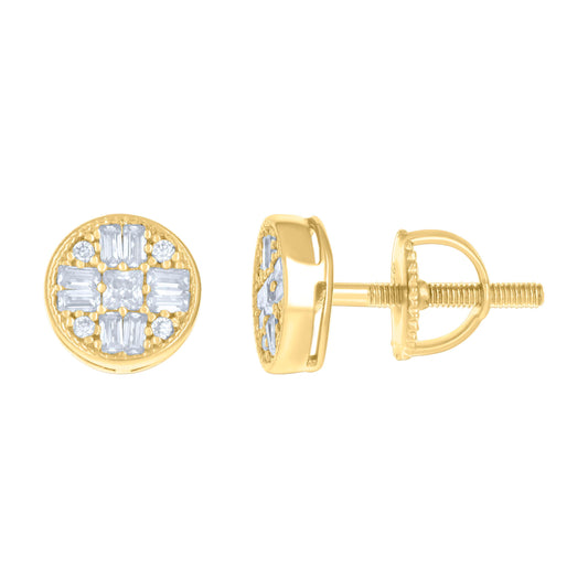 925 Sterling Silver Earrings Moissanite Ctw R:0.05