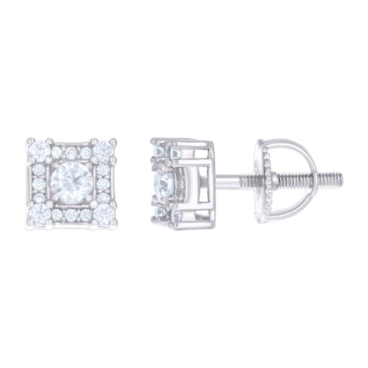 925 Sterling Silver 0.42Ctw Moissanite Earrings