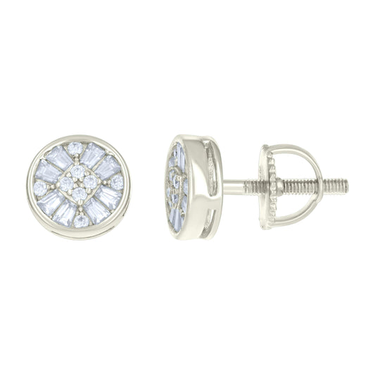 925 Sterling Silver Earrings Moissanite Ctw R:0.10