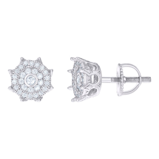 925 Sterling Silver Earrings Moissanite Ctw 0.34