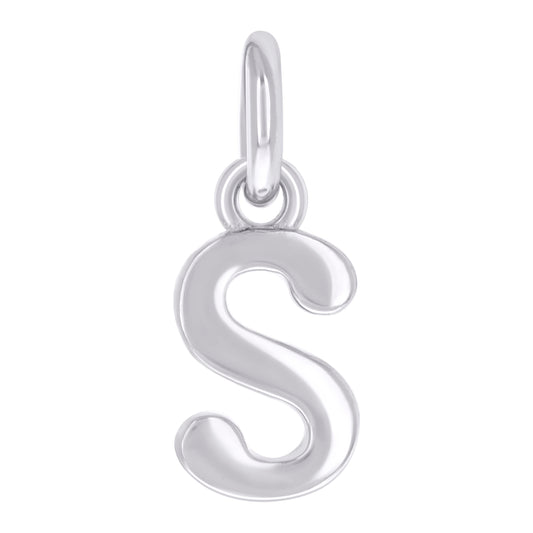 925 Sterling Silver Initial Pendant "S"