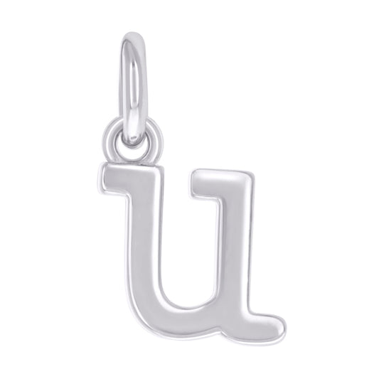 925 Sterling Silver Initial Pendant "U"