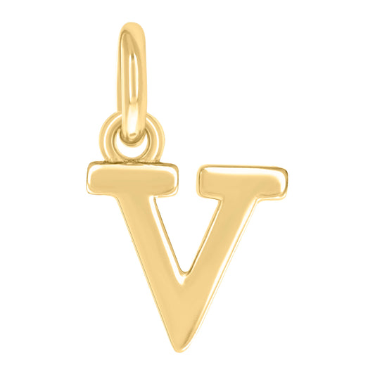 925 Sterling Silver Initial Pendant "V"