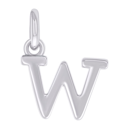 925 Sterling Silver Initial Pendant "W"