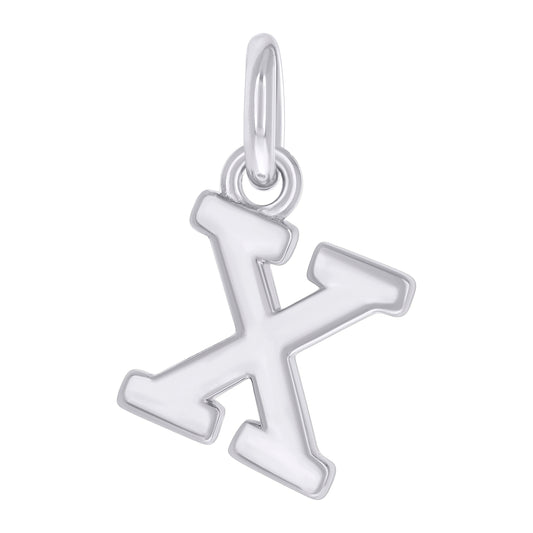 925 Sterling Silver Initial Pendant "X"