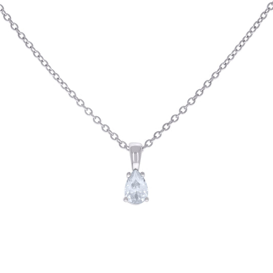 925 Sterling Silver Cz Necklace 16"+2"