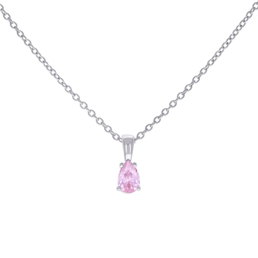 925 Sterling Silver Cz Necklace 16"+2"