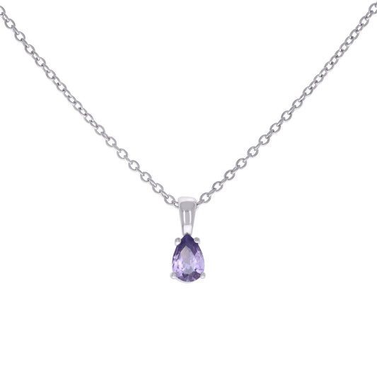 925 Sterling Silver Cz Necklace 16"+2"