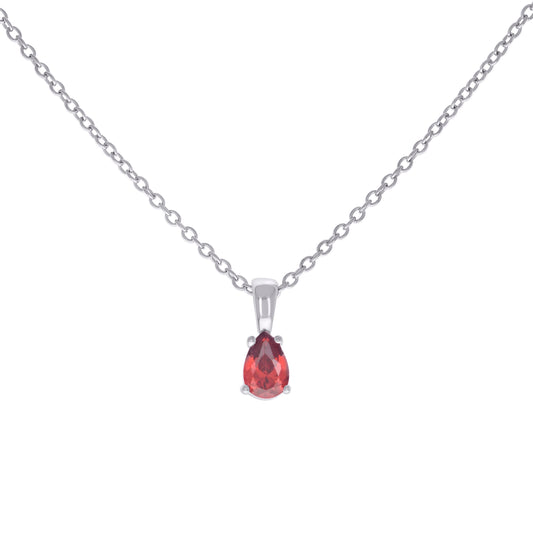 925 Sterling Silver Cz Necklace 16"+2"