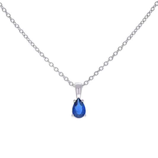 925 Sterling Silver Cz Necklace 16"+2"