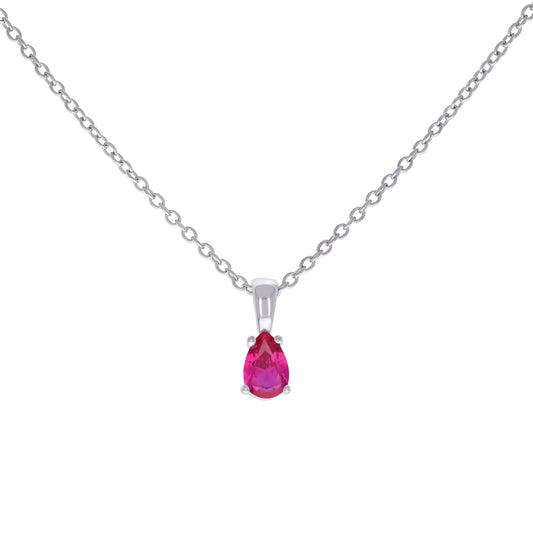 925 Sterling Silver Cz Necklace 16"+2"