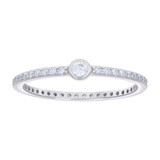 925 Sterling Silver Cz Ring S5