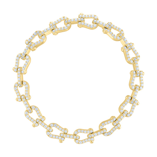 10Kt Gold Cz Bracelet  7"
